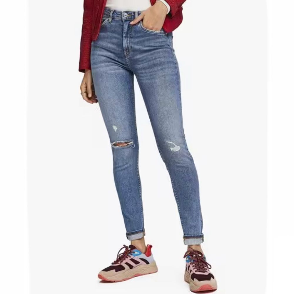 Scotch & Soda Distressed Haut High Rise Skinny Jeans